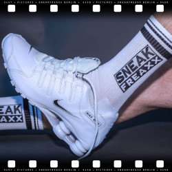 SneakFreaxx Chaussettes FUCK ME Blanc-Noir